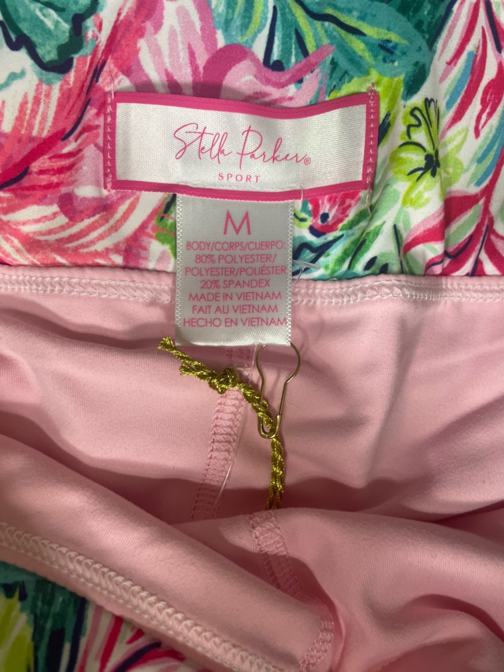 Stella Parker Tummy Control Side Split Floral Pink Athletic Skort (M) NWT - Picture 7 of 11